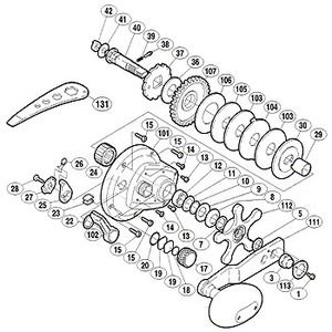 シマノ（SHIMANO） パーツ：03 ジガー EV 2500PG A-RB リテーナー固定ボルト No001