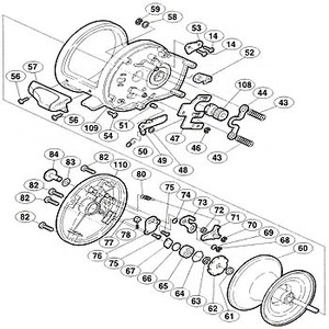 シマノ（SHIMANO） パーツ：03 ジガー EV 2500PG A-RB スプール組 No060