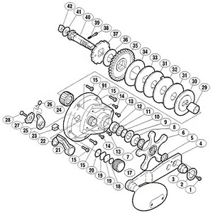 シマノ（SHIMANO） パーツ：03 ジガー EV 3000HG A-RB スプールドラグ座金 B No018