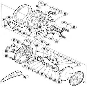 シマノ（SHIMANO） パーツ：03 ジガー EV 3000HG A-RB スプール軸当タリB No066