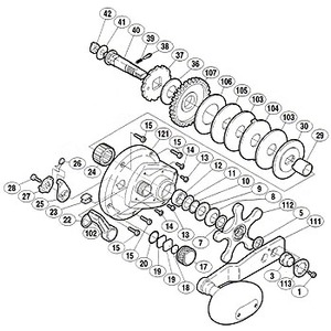 シマノ（SHIMANO） パーツ：03 ジガー EV 3000PG A-RB スプールドラグ座金 B No018