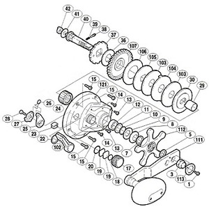 シマノ（SHIMANO） パーツ：03 ジガー EV 3000PG A-RB スタードラグ座金 E No104