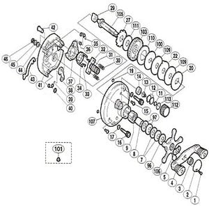 シマノ（SHIMANO） パーツ：カルカッタ 400 ハンドル固定ナット No003