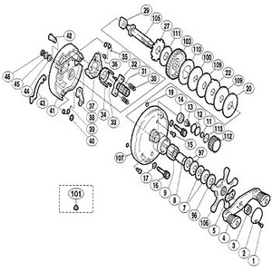 シマノ（SHIMANO） パーツ：カルカッタ 400 スプールドラグ座金 No012