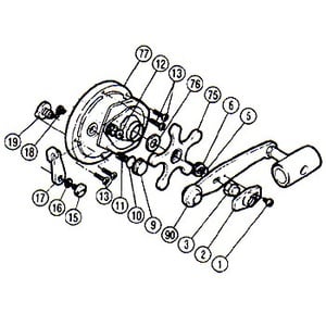 シマノ（SHIMANO） パーツ：チタノス・スピードマスター石鯛 GT4000 ハンドル受ケ（部品No.006）