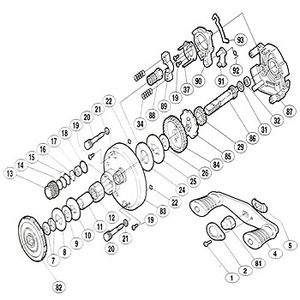 シマノ（SHIMANO） パーツ：カルカッタ チヌ 1001 本体A組（部品No.083）