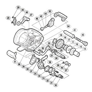 シマノ（SHIMANO） パーツ：03 チヌマチック 1000EV パーツ（細糸仕様）：メインギヤ軸座金（部品No.021）