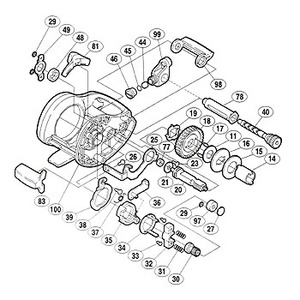 シマノ（SHIMANO） パーツ：チヌマチック 1000EV パーツ 細糸仕様：クラッチプレート押エボルト 部品No.023