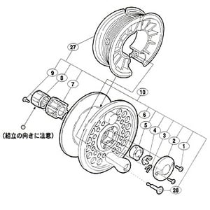 シマノ（SHIMANO） パーツ：02 鱗タ彩 3 スプール組（部品No.006）