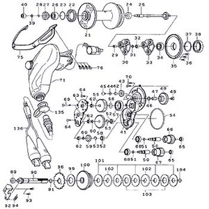 ダイワ（Daiwa） パーツ：シーボーグ 500MT スプールシャフトギヤーW（部品No.039）