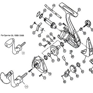 ダイワ（Daiwa） パーツ：スプリンター L2500 糸付 ハンドル No077