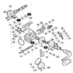 シマノ（SHIMANO） パーツ：98ツインパワー6000 ピニオンギヤ用ベアリング 後 No46