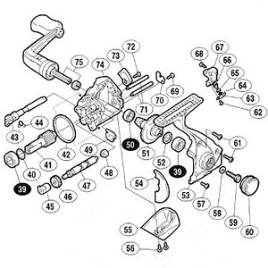 シマノ（SHIMANO） パーツ：00バイオマスター 1000MgSクリックバネ No44