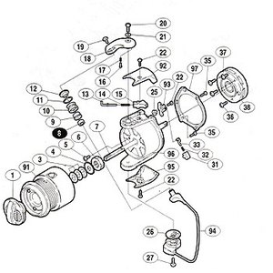 シマノ（SHIMANO） パーツ：00バイオマスター 2500MgSスプール座金 No3