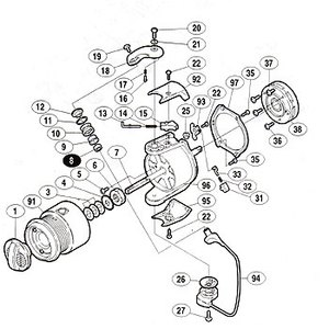 シマノ（SHIMANO） パーツ：00バイオマスター 2500MgSナットユルミ止メネジ No5