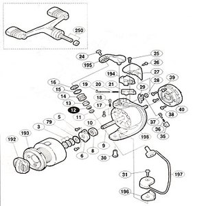 シマノ（SHIMANO） パーツ：00バイオマスター 2000ベール取付ケカム固定ボルト No31