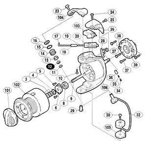 シマノ（SHIMANO） パーツ：00バイオマスター 5000アームカム取付ケボルト No10