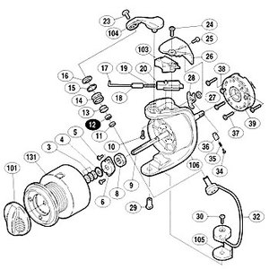 シマノ（SHIMANO） パーツ：00バイオマスター 6000リテーナ一固定ボルト No5