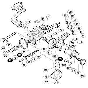 シマノ（SHIMANO） パーツ：00バイオマスター 6000本体ガード固定ボルト No57