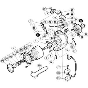 シマノ（SHIMANO） パーツ：00バイオマスター 1000LS プッシュカラー座金 NoSP03