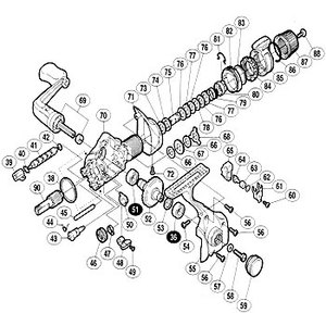 シマノ（SHIMANO） パーツ：00バイオマスター 1000LS 本体ガード固定ボルト 長 No54