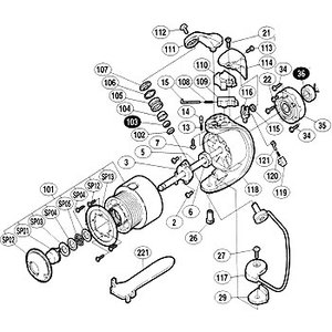 シマノ（SHIMANO） パーツ：00バイオマスター 2000LS スプールリング固定ボルト NoSP12