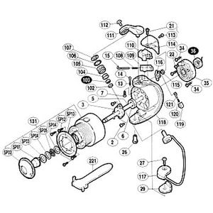 シマノ（SHIMANO） パーツ：00バイオマスター 2500LS 内ゲリレバーバネ No120