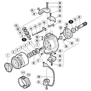 シマノ（SHIMANO） パーツ：02アルテグラ 1000 スプール軸 No7