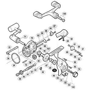 シマノ（SHIMANO） パーツ：02アルテグラ 1000 クロスギヤ軸 No41