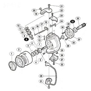 シマノ（SHIMANO） パーツ：02アルテグラ 1000 スプール軸 No7