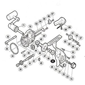 シマノ（SHIMANO） パーツ：02アルテグラ 1000 クロスギヤ軸 No41