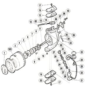 シマノ（SHIMANO） パーツ：ステラ 10000 アームバネガイド A No12