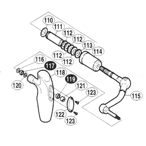 シマノ（SHIMANO） パーツ：01 ステラーSW 10000HG ハンドル軸座金 A No113