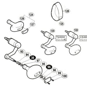 シマノ（SHIMANO） パーツ：01 ステラーSW 6000HG ハンドルニギリボルト No100