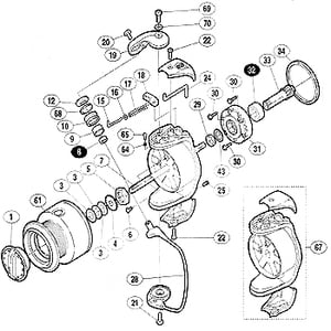 シマノ（SHIMANO） パーツ：03ナビ 2000 アーム固定ボルト No20