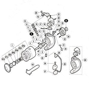 シマノ（SHIMANO） パーツ：01ナビ 2500L プッシュカラー座金 NoSP03