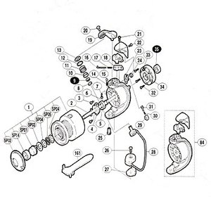 シマノ（SHIMANO） パーツ：01ナビ 2500L アームローラー用ベアリング No9