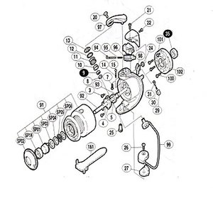 シマノ（SHIMANO） パーツ：01ナビ 3000L スプールバネ座金 NoSP04