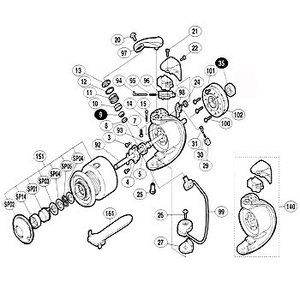 シマノ（SHIMANO） パーツ：01ナビ 4000L プッシュカラー座金 NoSP03