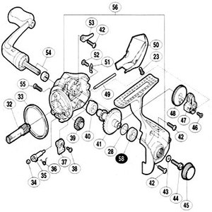 シマノ（SHIMANO） パーツ：03 エアレックス 2000 フタ固定ボルト 短 No52