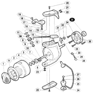 シマノ（SHIMANO） パーツ：アペルト 6000XT 内ゲリバネガイド B No28