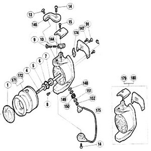 シマノ（SHIMANO） パーツ：00アリビオ 2000 ナットユルミ止メネジ No8