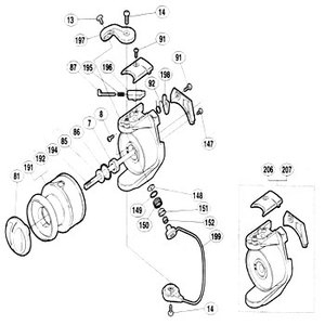 シマノ（SHIMANO） パーツ：00アリビオ 3000 アームカムバネ No195