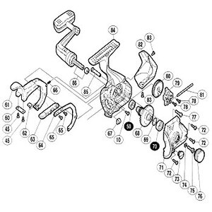 シマノ（SHIMANO） パーツ：02 BB-X XT 3000 フタ用ベアリング No70