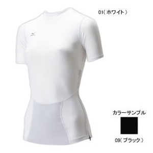 ミズノ（MIZUNO） バイオギア・ハイネック半袖シャツ（姿勢ナビ・一般向き） Women's L 09（ブラック）