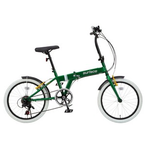 トップワン（TOPONE） 20インチ折畳み自転車 シマノ製外装6段ギア バッテリー式LEDライト付 GR（グリーン）