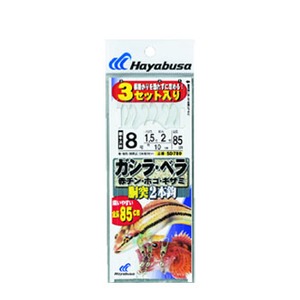 ハヤブサ（Hayabusa） ガシラ・ベラ 胴突2本鈎3セット 鈎8／ハリス1.5 白