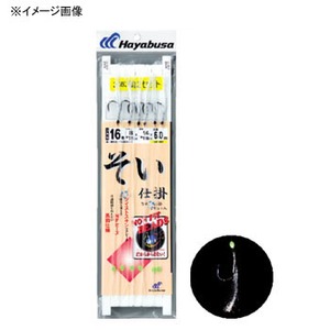 ハヤブサ（Hayabusa） ソイ仕掛 ロングハリス 3本鈎 2セット入り 鈎18／ハリス10 上黒