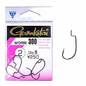 がまかつ（Gamakatsu） WORM 300（5本入り） ＃2 ブラック