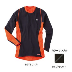 ミズノ（MIZUNO） ブレスサーモ 防風ライトウエイトクルーネック長袖シャツ Men's L 09（ブラック）